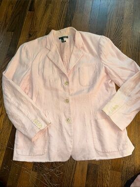 Lauren Ralph Lauren Soft light Pink 100 % Linen,100% Acetate lining. Size 16*